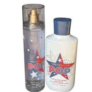 Bath & Body Works FIRECRACKER POP Set Fine Fragrance Mist Body Wash 2pc